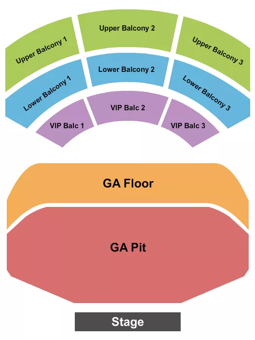 seating chart for The Novo - GA Pit/Floor & Rsvd Balcony - eventticketscenter.com