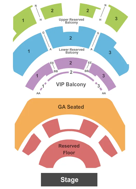 seating chart for The Novo - Resv Floor 2 - eventticketscenter.com
