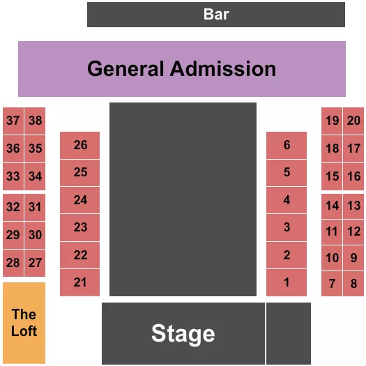 seating chart for The Old Coupland Inn & Dancehall - GA & Tables 2 - eventticketscenter.com