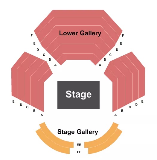 seating chart for The Otto M. Budig Theater - Endstage - eventticketscenter.com