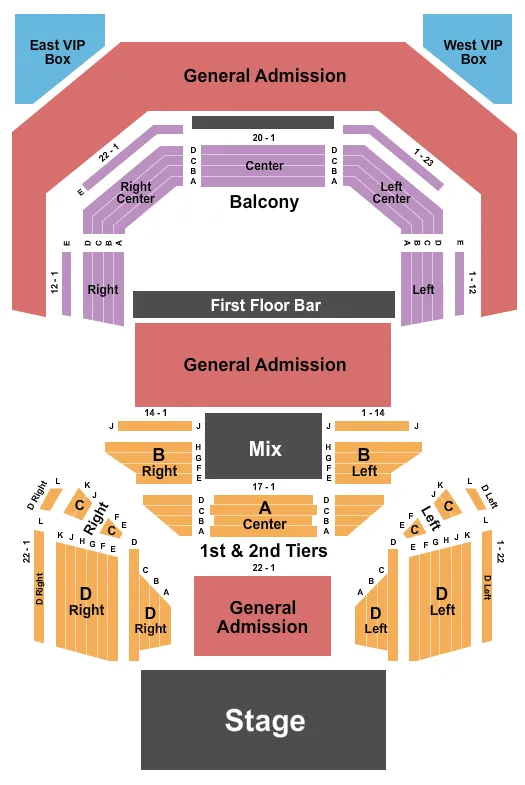seating chart for The Pageant - Endstage GA/RSV Floor - eventticketscenter.com