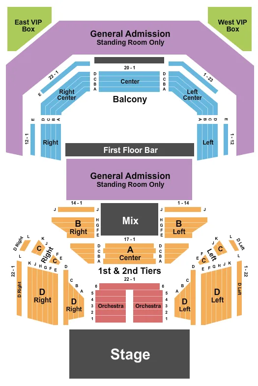 seating chart for The Pageant - End Stage Resv Floor - eventticketscenter.com