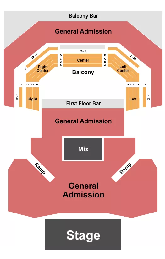 seating chart for The Pageant - GA Floor & Upper Balc 2 - eventticketscenter.com