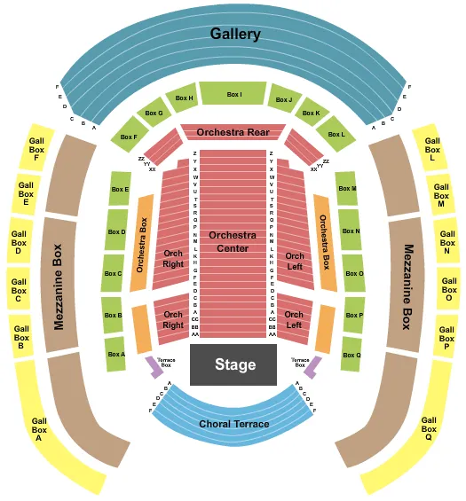 seating chart for The Palladium - Center For The Performing Arts - Endstage 2 - eventticketscenter.com