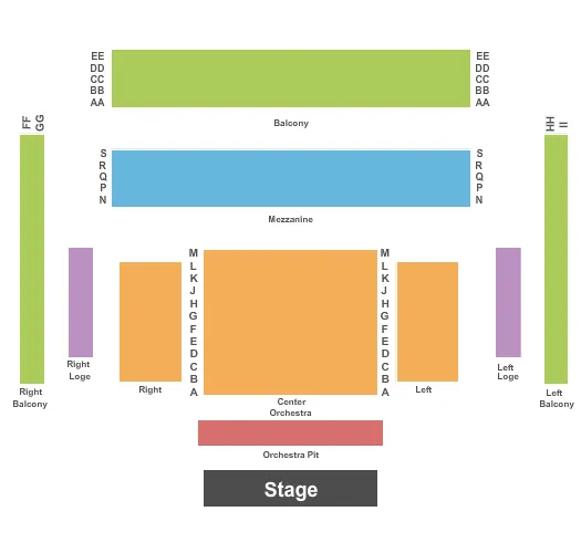 seating chart for Michael D. Palm Theatre - End Stage - eventticketscenter.com
