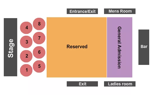 seating chart for The Parish At House Of Blues - New Orleans - Endstage Tables - eventticketscenter.com