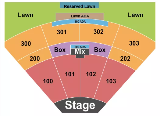 seating chart for The Pavilion at Toyota Music Factory - End Stage 4 - eventticketscenter.com