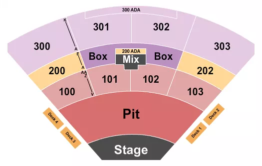seating chart for The Pavilion at Toyota Music Factory - Endstage Pit - No Lawn - eventticketscenter.com
