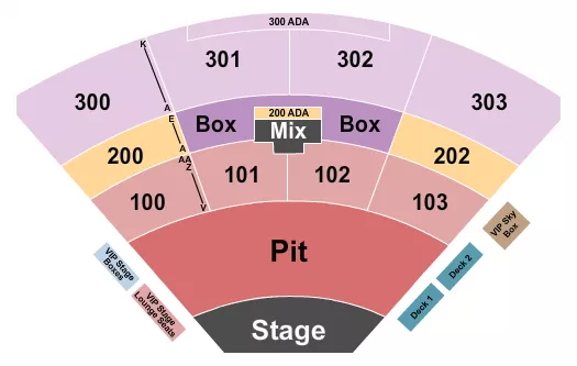 seating chart for The Pavilion at Toyota Music Factory - Endstage Pit - No Lawn - eventticketscenter.com
