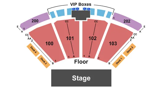 seating chart for The Pavilion at Toyota Music Factory - Endstage - No Lawn/No Upper Level - eventticketscenter.com