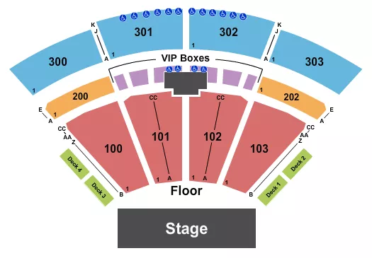 seating chart for The Pavilion at Toyota Music Factory - Endstage - No Lawn - eventticketscenter.com