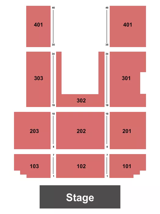 seating chart for The Pavilion at Downstream Casino - Endstage 3 - eventticketscenter.com