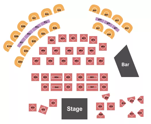 seating chart for The Pearl Showroom At Pure Casino Yellowhead - Endstage 6 - eventticketscenter.com