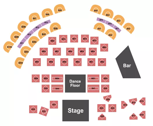 seating chart for The Pearl Showroom At Pure Casino Yellowhead - Endstage - Dance Floor - eventticketscenter.com
