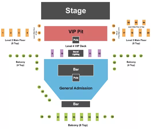 seating chart for The Piazza - IL - GA/VIP/Balcony - eventticketscenter.com