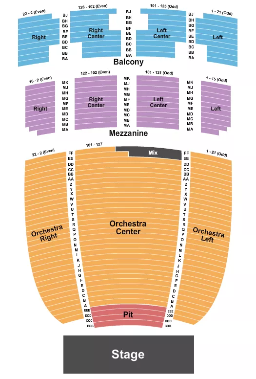 seating chart for The Plaza Theatre - El Paso - Endstage - eventticketscenter.com