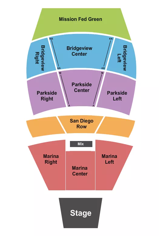 seating chart for The Rady Shell at Jacobs Park - Endstage San Diego Row - eventticketscenter.com