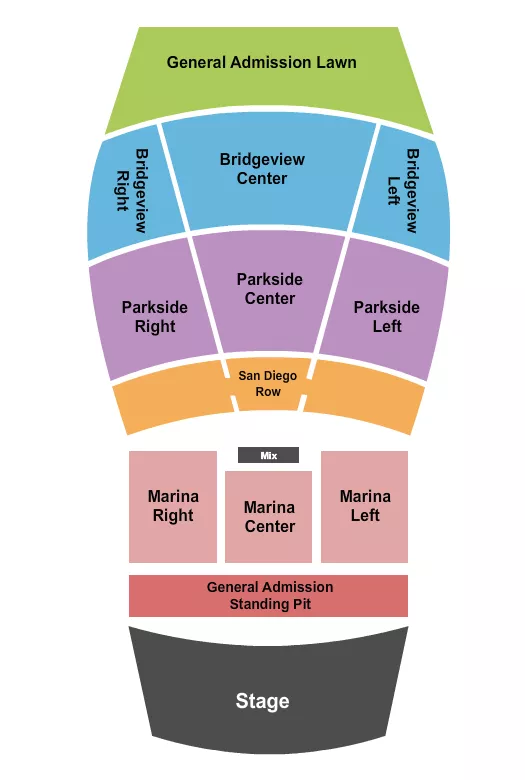 seating chart for The Rady Shell at Jacobs Park - Endstage Pit - eventticketscenter.com
