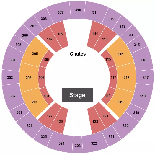 seating chart for The Rapides Parish Coliseum - Rodeo 3 - eventticketscenter.com