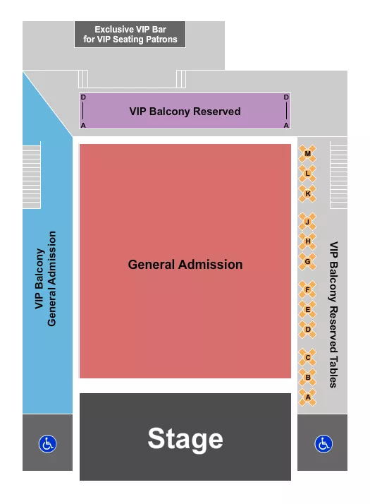 seating chart for The Rave - Milwaukee - GA Floor VIP Balc 2 - eventticketscenter.com