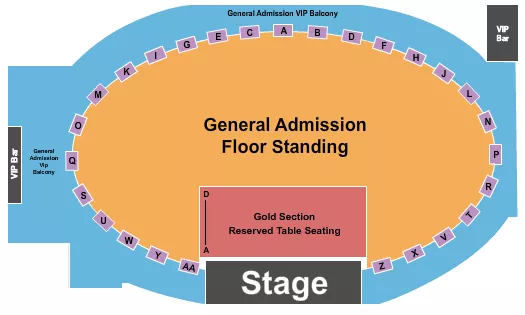 seating chart for The Rave - Milwaukee - GA/Gold Table/GA VIP - eventticketscenter.com