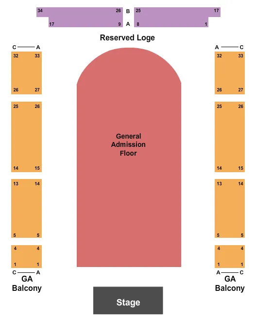 seating chart for The Regency Ballroom - Atmosphere - eventticketscenter.com