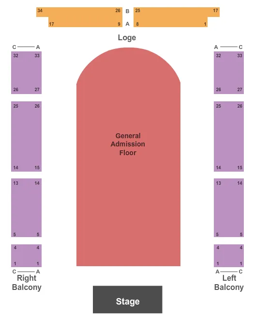 seating chart for The Regency Ballroom - Endstage GA Floor - eventticketscenter.com