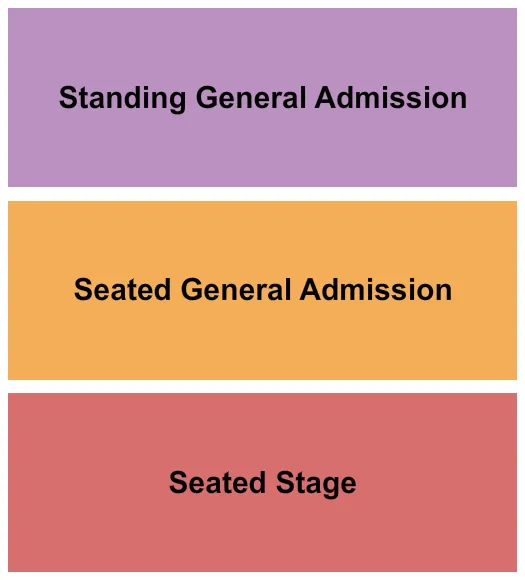 GA/Stage Seating Chart at The Republik. The chart shows the main floor/stage with seating options surrounding it, which are color coded