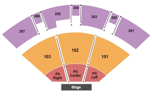 seating chart for The Rose Music Center at The Heights - Endstage Pit - eventticketscenter.com