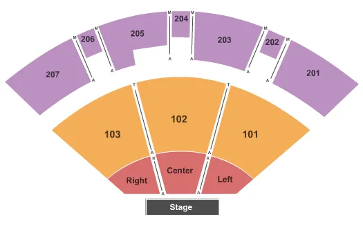 seating chart for The Rose Music Center at The Heights - End Stage - eventticketscenter.com