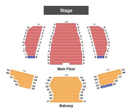 seating chart for The Sheldon Theater - Endstage - eventticketscenter.com