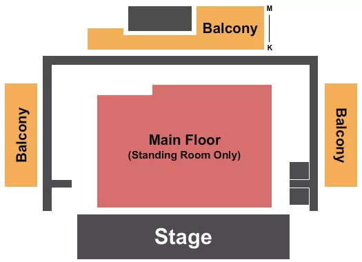 seating chart for The Sheridan Opera House - Endstage GA Flr/RSV Balc - eventticketscenter.com