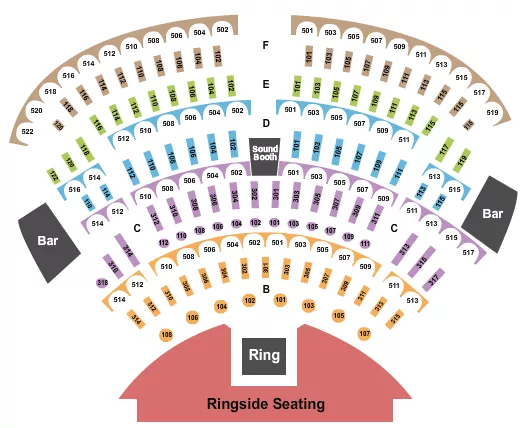 seating chart for The Showroom at Bally's Lake Tahoe Casino Resort - MMA/Wrestling - eventticketscenter.com