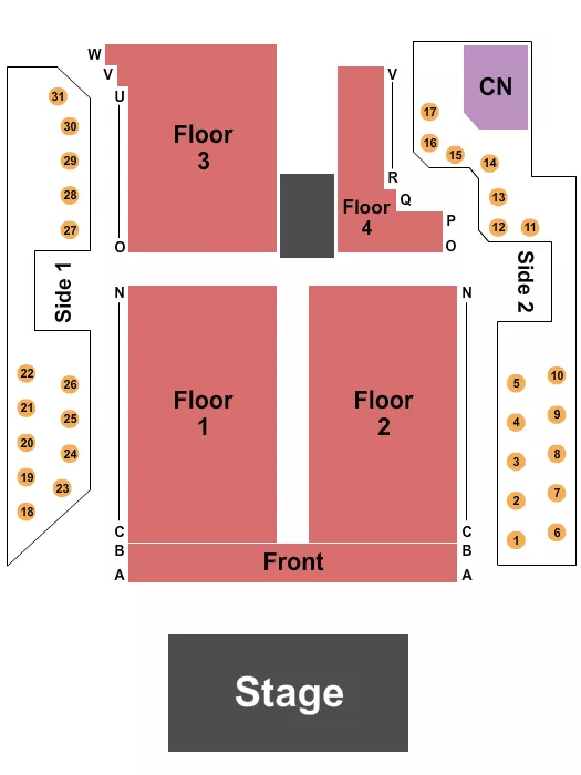seating chart for The Showroom at The Intersection - Endstage - eventticketscenter.com