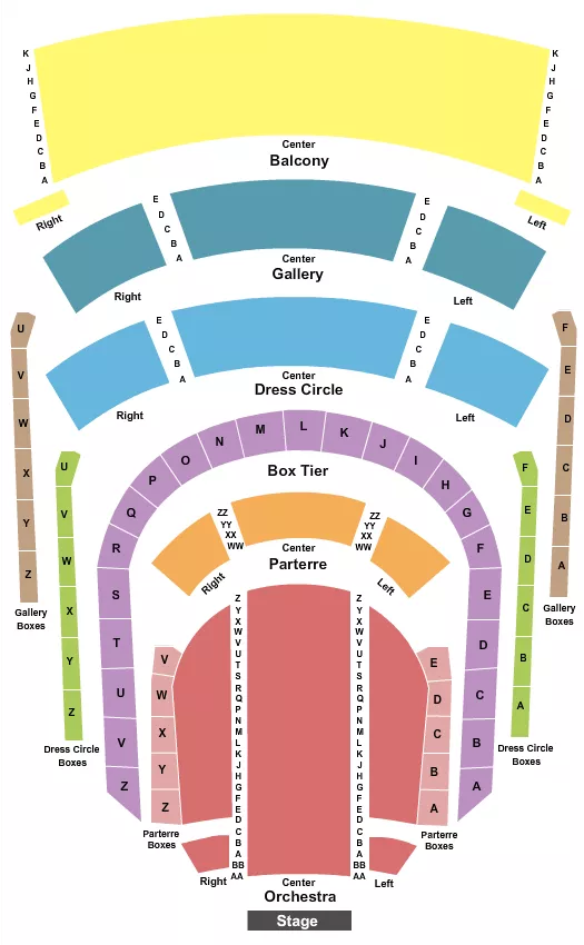 seating chart for Reynolds Hall at The Smith Center - Endstage - eventticketscenter.com