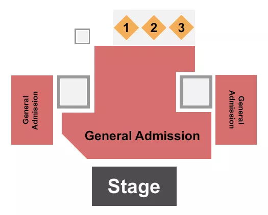 seating chart for The Southern Cafe & Music Hall - GA & Tables 1-3 - eventticketscenter.com