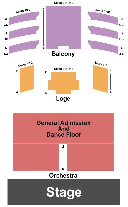 seating chart for The Space at Westbury - Freddy Jones Band - eventticketscenter.com