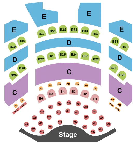 seating chart for The Strat Theater at Stratosphere Las Vegas - End Stage 3 Tables - eventticketscenter.com
