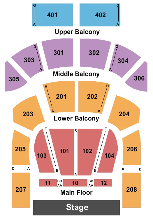seating chart for The Tabernacle - GA - End Stage - eventticketscenter.com