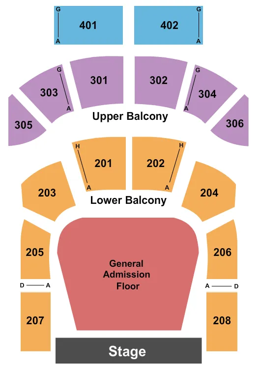 seating chart for The Tabernacle - GA - End Stage GA - eventticketscenter.com