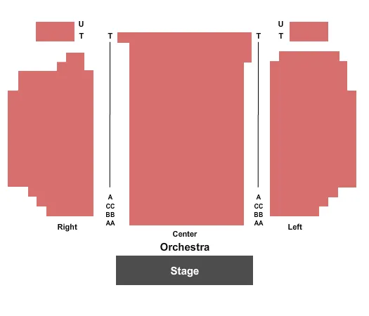 seating chart for Tarkington Theater - Center for the Performing Arts - End Stage - eventticketscenter.com