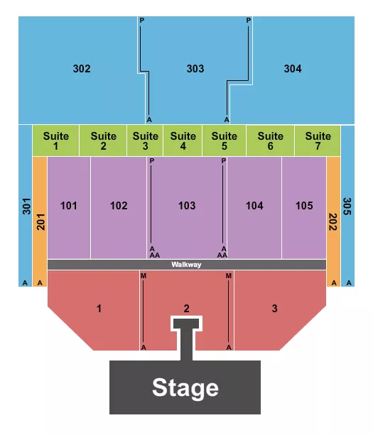 seating chart for The Theater at MGM National Harbor - Endstage Reserved Catwalk - eventticketscenter.com