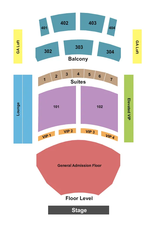 seating chart for The Theater at Virgin Hotels - Las Vegas - Little Big Town - eventticketscenter.com
