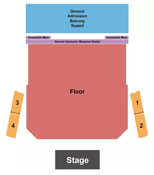 seating chart for The Theatre at Great Canadian Casino Resort - GA Floor/GA Balcony - eventticketscenter.com