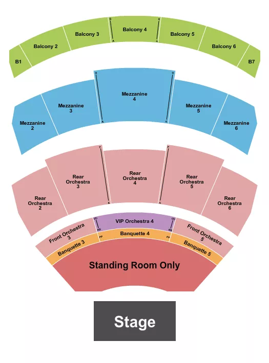 seating chart for The Theatre at Resorts World Las Vegas - Endstage SRO - eventticketscenter.com