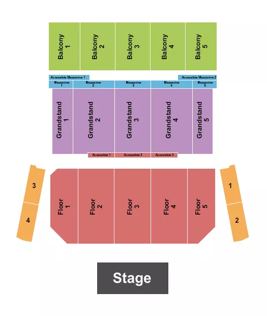 seating chart for The Theatre at Great Canadian Casino Resort - Endstage 2 - eventticketscenter.com