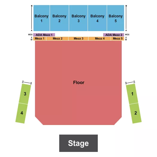 seating chart for The Theatre at Great Canadian Casino Resort - GA Floor/Rsv Balc 2 - eventticketscenter.com
