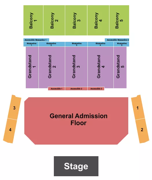 seating chart for The Theatre at Great Canadian Casino Resort - GA Floor/Rsv Grandstand & Balc 2 - eventticketscenter.com