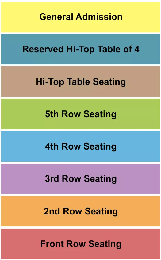 seating chart for The Token Lounge - GA/Row Seating/Hi-top - eventticketscenter.com