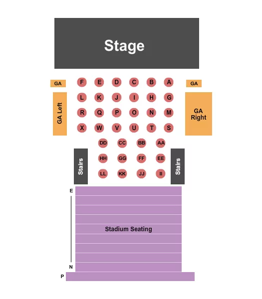 seating chart for The Ute Theater - Endstage Tables - eventticketscenter.com